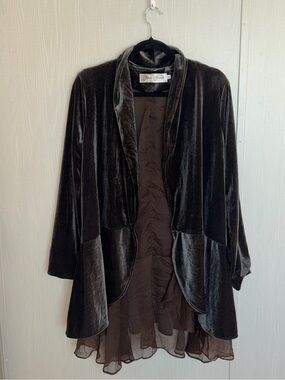 Hopeless Romantic Gray Rayon Duster Whimsigoth Victorian Steampunk Ruffle Small
